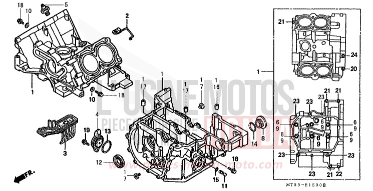CARTER MOTEUR de Pan-European ABS PEARL MULBERRY RED (R178D) 1993